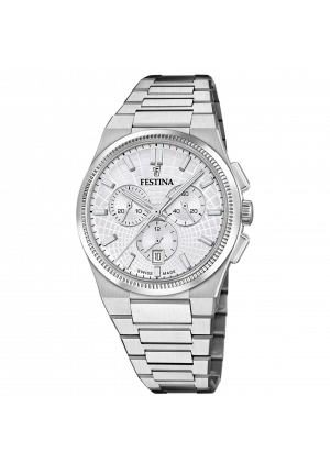 Festina swiss made men's watch rivé f20059/1 silver