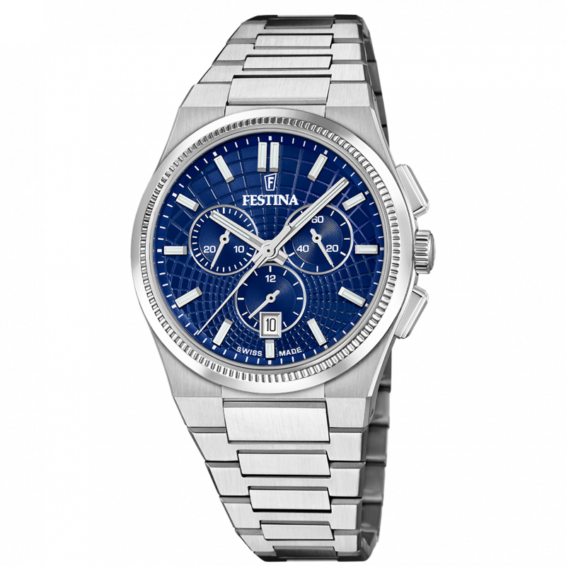 Festina swiss made men's watch rivé f20059/2 blue