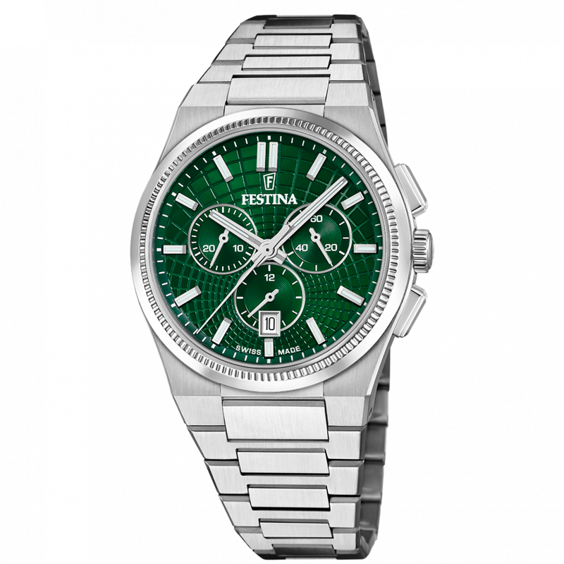 Festina swiss made men's watch rivé f20059/3 green