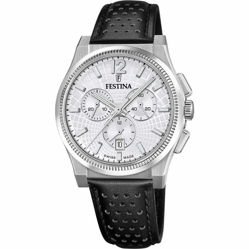 Festina swiss made men's watch rivé f20060/1 silver