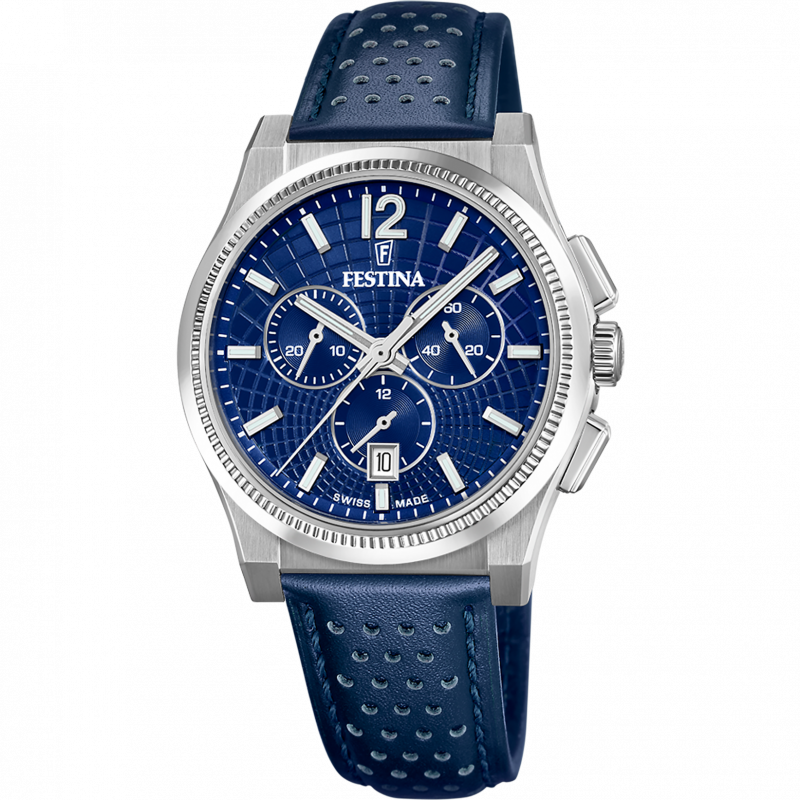 Festina swiss made men's watch rivé f20060/2 blue