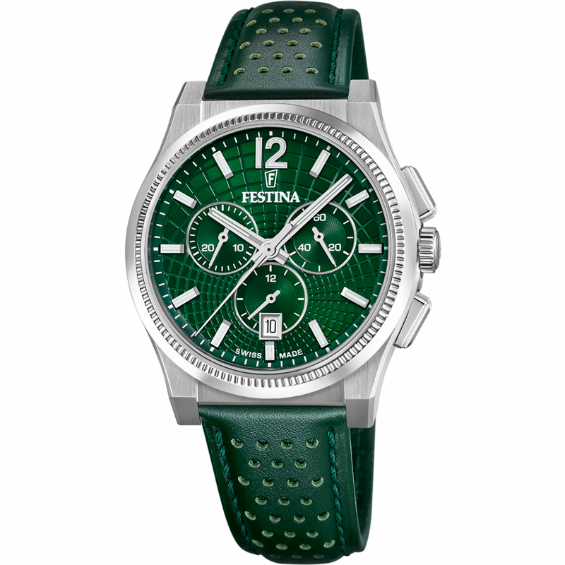 Festina swiss made men's watch rivé f20060/3 green