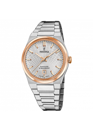 Festina swiss made men's watch rivé f20065/1 silver