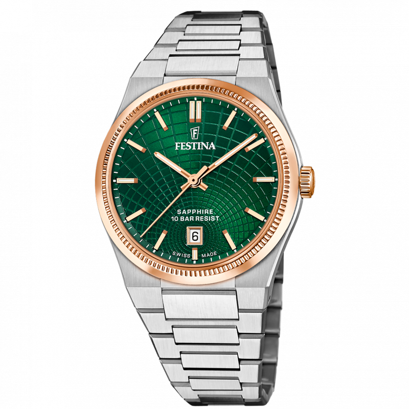 Festina swiss made men's watch rivé f20065/3 green