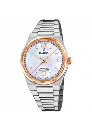 Festina women's watch swiss made rivé f20066/1 beige