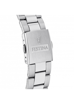 Festina timeless chronograph watch f16820/2 blue steel strap, men