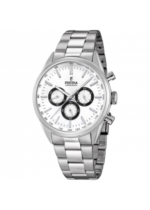 Festina watch f16820/q white steel strap, men