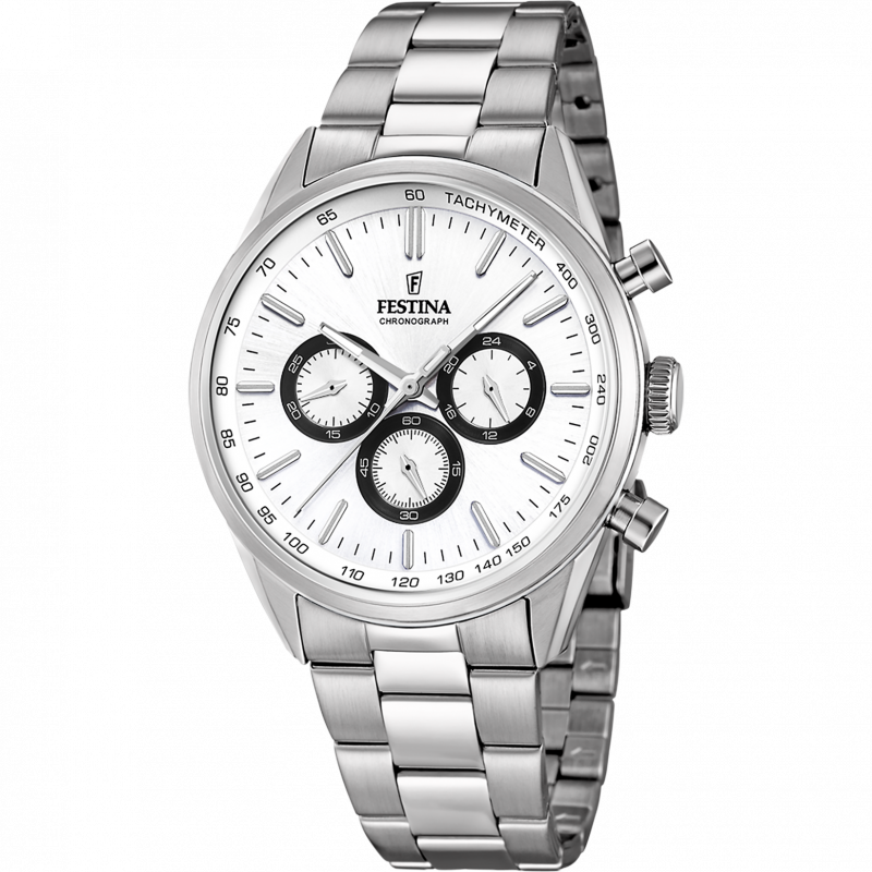 Festina watch f16820/q white steel strap, men