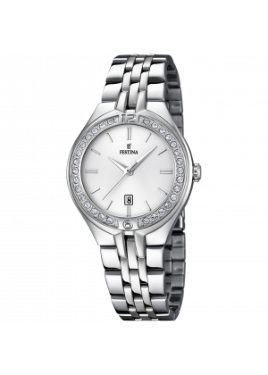 Festina mademoiselle watch f16867/1 silver steel strap, women's