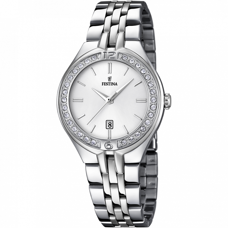 Festina mademoiselle watch f16867/1 silver steel strap, women's