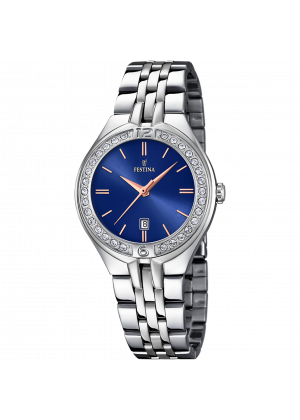 Festina women's blue mademoiselle stainless steel watch bracelet f16867/5