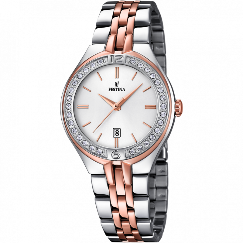 Festina mademoiselle watch f16868/2 silver steel strap, women's