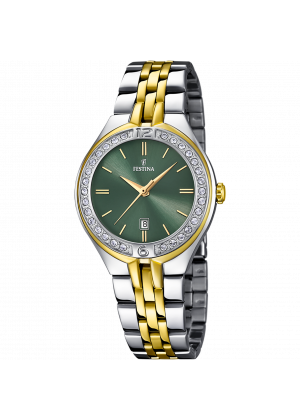 Festina women's green mademoiselle stainless steel watch bracelet f16868/4