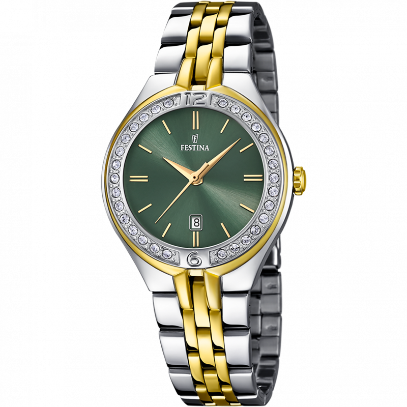 Festina women's green mademoiselle stainless steel watch bracelet f16868/4