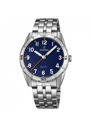 Festina junior collection watch f16907/2 blue steel strap, children's.