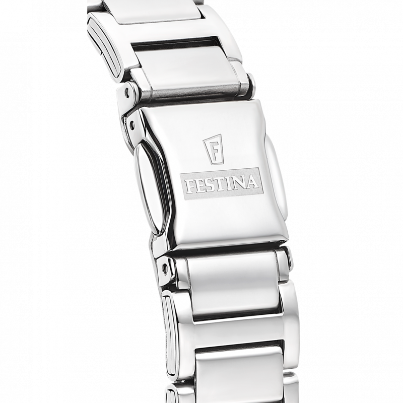 Festina watch mademoiselle f16936/a silver steel strap, women's