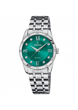 Festina watch f16940/f green stainless steel 316l strap, women