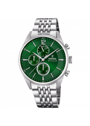 Festina watch f20285/8 green steel strap, men