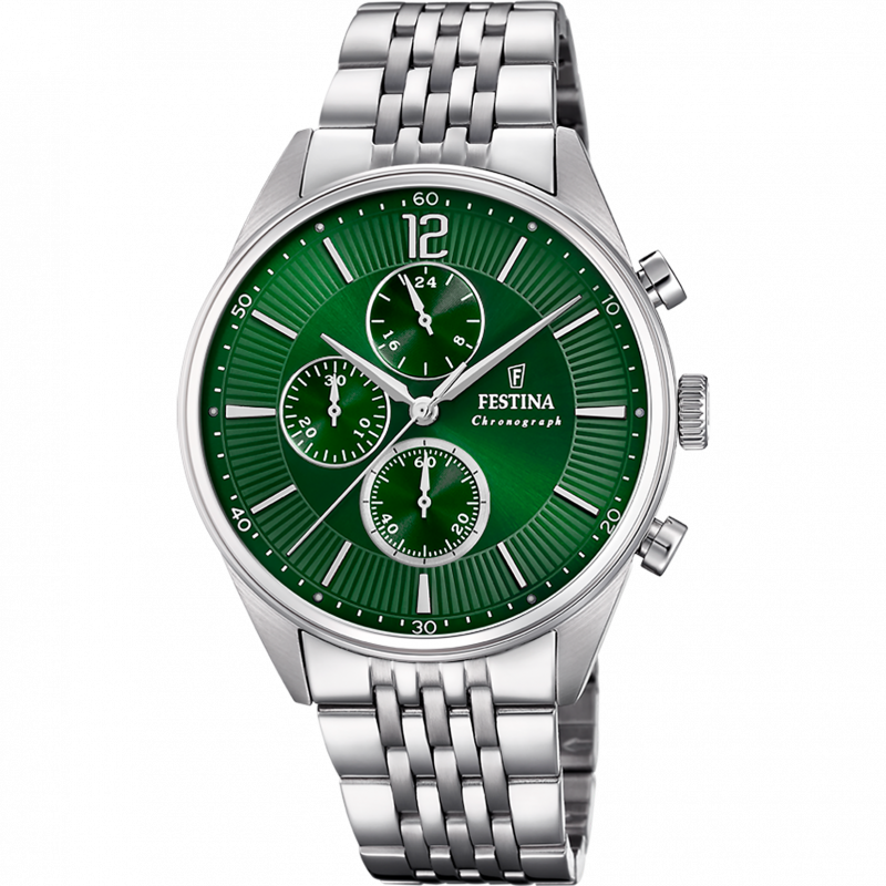 Festina watch f20285/8 green steel strap, men