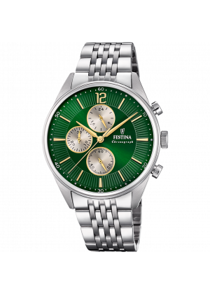 Festina watch f20285/9 green steel strap, men