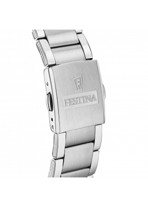 Festina timeless chronograph watch f20343/2 blue steel strap, men