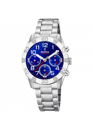 Festina junior collection watch f20345/2 blue steel strap, children's.