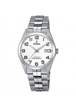 Festina classics watch f20437/1 white steel strap, men