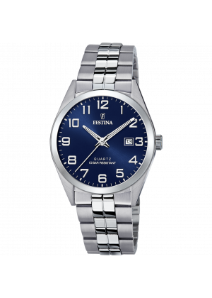 Festina classics watch f20437/3 blue steel strap, men