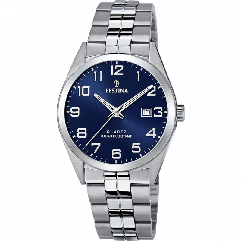 Festina classics watch f20437/3 blue steel strap, men