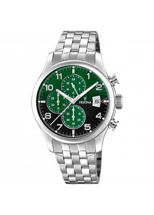 Festina watch f20374/7 green steel strap, men