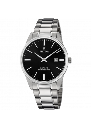 Festina classics watch f20511/4 black steel strap, men