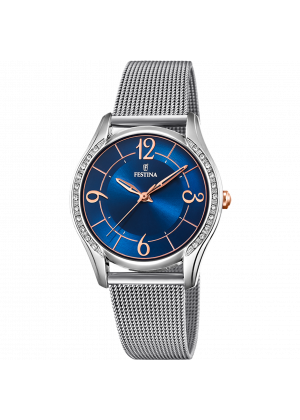 Festina watch f20420/4 blue steel strap, women