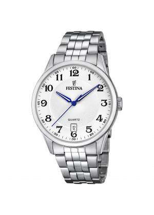 Festina classics watch f20425/1 white steel strap, men