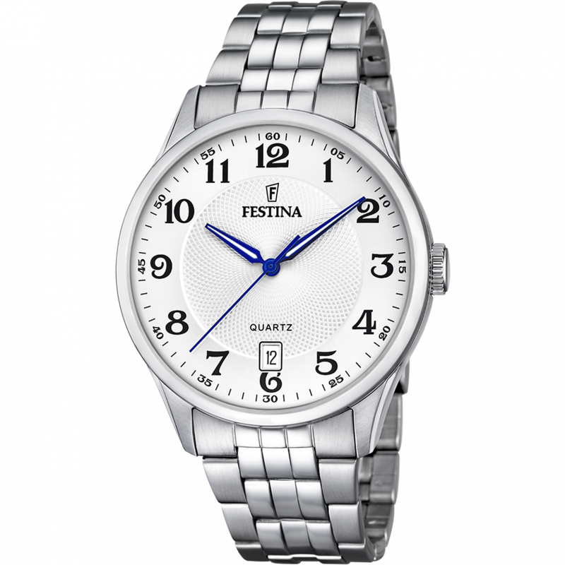 Festina classics watch f20425/1 white steel strap, men