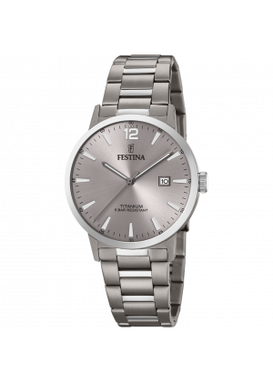 Festina titanium watch f20435/2 gray titanium strap, men's.