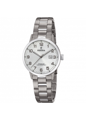 Festina titanium watch f20436/1 silver titanium strap, women's