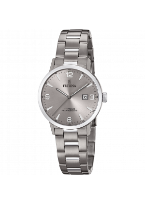 Festina calendar titanium watch f20436/2 gray titanium strap, women's.