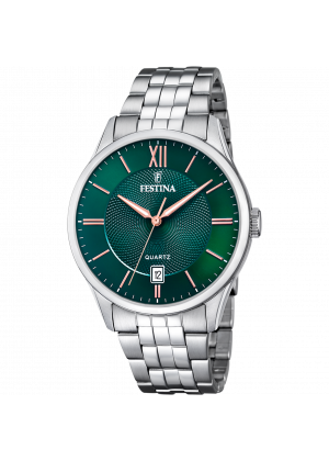 Festina watch f20425/7 green steel strap, men