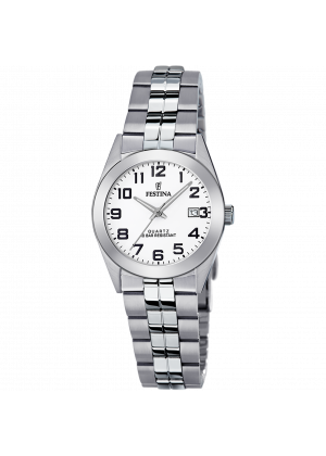 Festina classics watch f20438/1 white steel strap, women