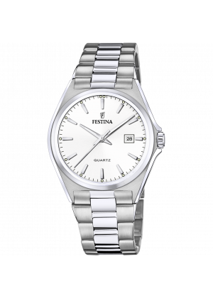 Festina classics watch f20552/2 white steel strap, men