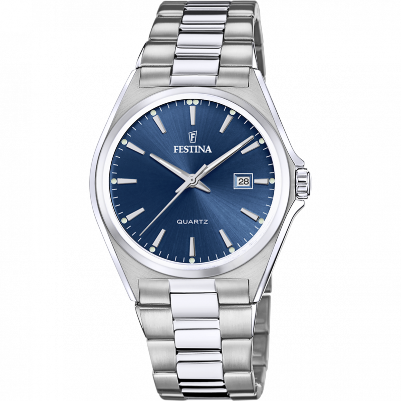 Festina classic steel watch f20552/3 blue steel strap, men