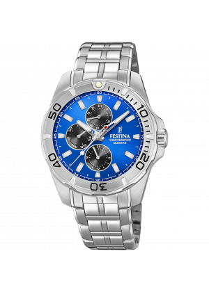 Festina multifunction collection watch f20445/4 blue steel strap, men