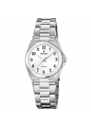 Festina classics watch f20553/1 white steel strap, women's