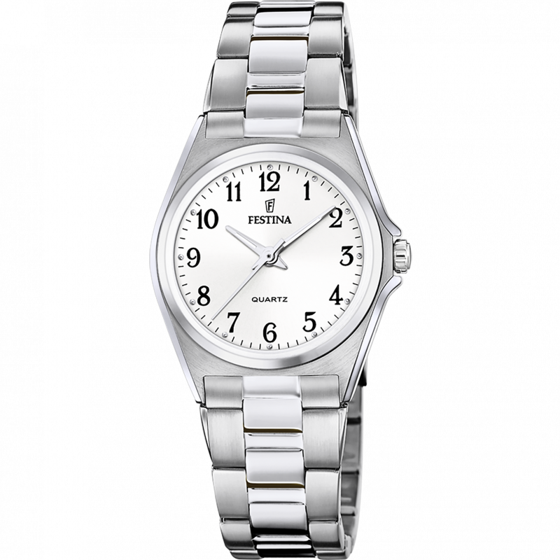 Festina classics watch f20553/1 white steel strap, women's