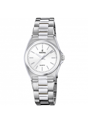 Festina classics watch f20553/2 white steel strap, women