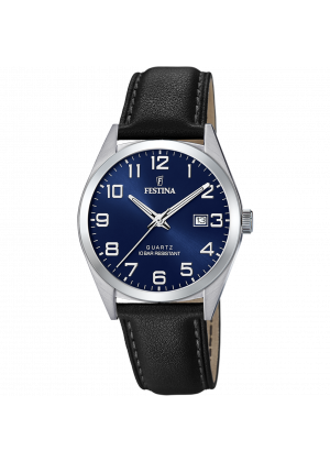 Festina classics watch f20446/2 blue leather strap, men