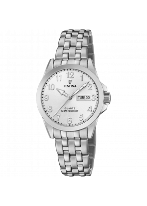 Festina classics watch f20455/1 silver steel strap, women's