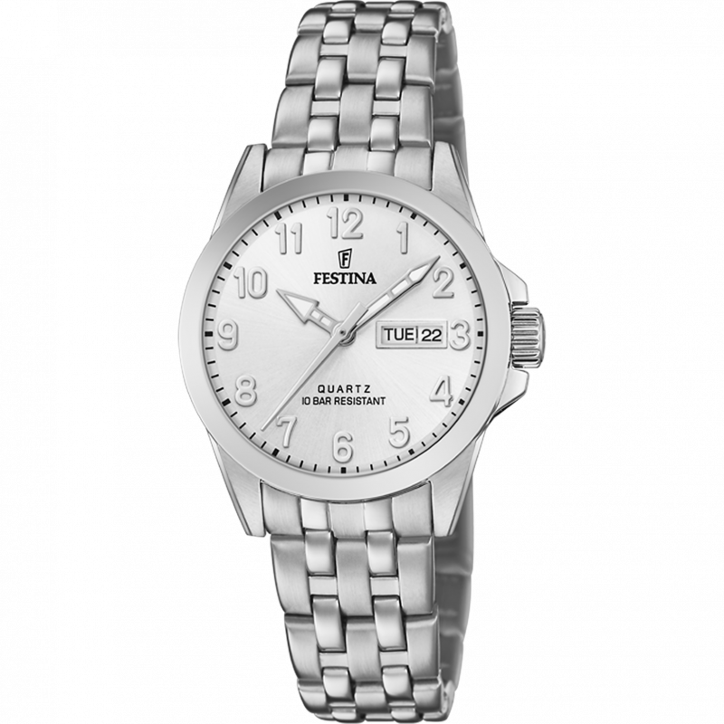 Festina classics watch f20455/1 silver steel strap, women's