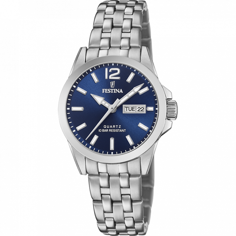 Festina classics watch f20455/3 blue steel strap, women