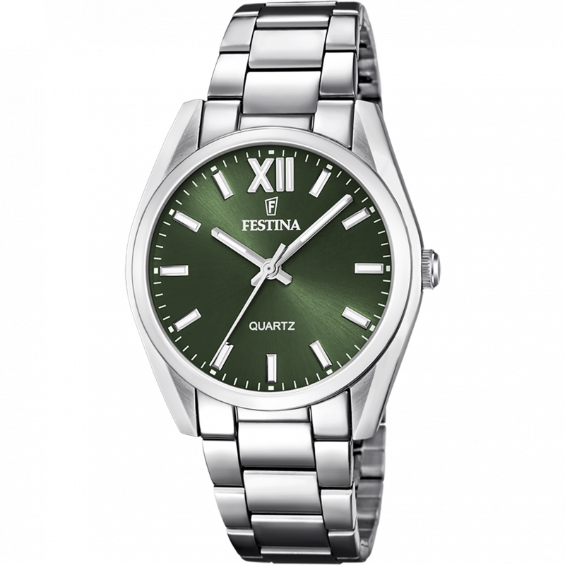 Festina watch f20622/4 alegría collection, green steel strap, women's.